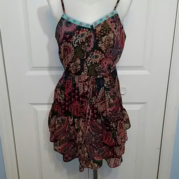 Boho Paisley XHILARATION Dress Size M - Picture 2 of 7